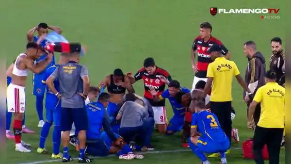 Alexandre Souza, compañero de Alexander Lecaros en Brasil, convulsionó en pleno partido contra Flamengo: jugadores se pusieron a rezar
