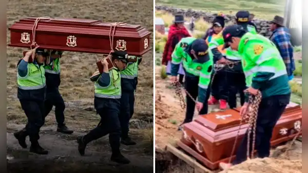 Madre de 90 años da el último adiós a su único hijo: policías ayudaron a cargar el ataúd por más de 2 km hasta el cementerio en Ayacucho