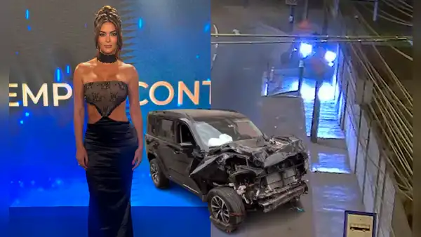 Cámaras de seguridad captaron el choque de Laura Spoya: su camioneta se estrelló y fue hospitalizada de emergencia