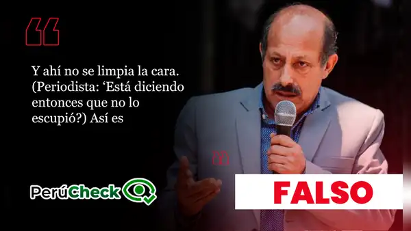 Héctor Valer sí escupió a periodista de Juliaca, aunque lo niega