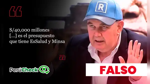 López Aliaga afirmó que el Minsa y EsSalud tienen “S/.40,000 millones de soles de presupuesto”, pero la cifra no es real