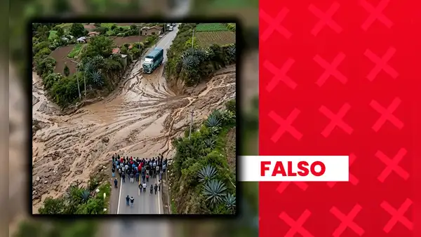 Es falso que carretera en Huánuco haya sido bloqueada por huaico: imagen fue generada con inteligencia artificial