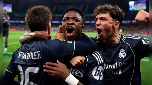 Real Madrid venció 2-1 a Manchester City con doblete de Vinícius Júnior y clasificó a cuartos de final de Champions League
