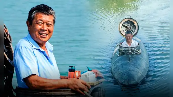 Un agricultor chino de 60 años se vuelve exitoso al crear un submarino casero que se sumerge 8 metros en el río con menos de US$800