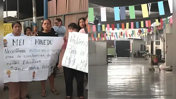 Niños en Santa Anita llevan una década estudiando en una losa deportiva por falta de salones