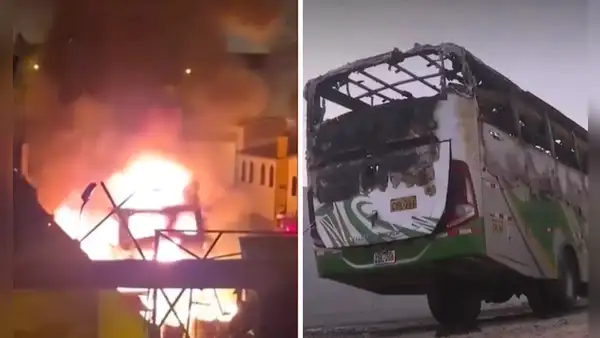 Se incendian dos buses interprovinciales en Comas: autoridades no descartan posible extorsión
