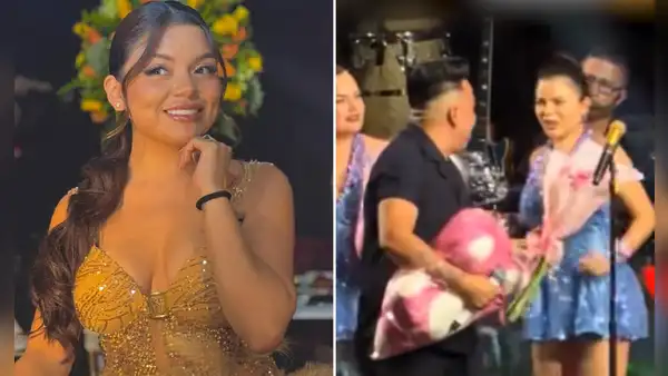 Briela Cirilo genera polémica al rechazar regalo de fans en pleno concierto de Corazón Serrano