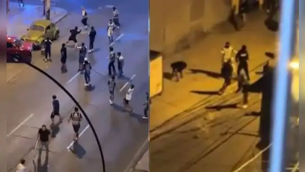Presuntos hinchas de la "U" y Sporting Cristal protagonizan violento enfrentamiento en plena vía pública en Breña