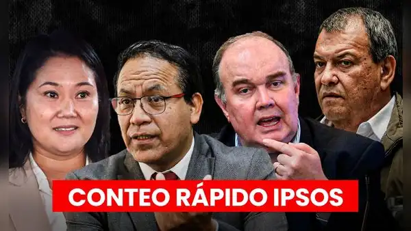 Conteo rápido de Ipsos: Keiko lidera, mientras Roberto Sánchez, López Aliaga y Nieto empatan en el segundo lugar