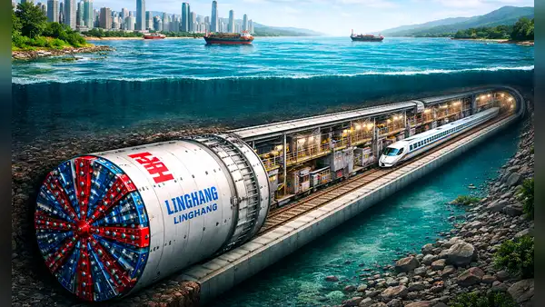 China rompe un nuevo récord con una gigantesca perforadora que excava 89 metros bajo el río para un túnel de trenes de alta velocidad