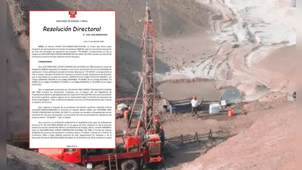 Tía María: Minem autoriza a Southern a iniciar primera etapa tras anulación previa