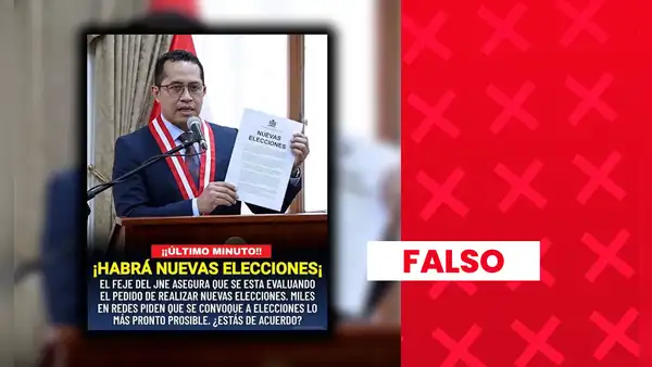 Es falso que el presidente del JNE, Roberto Burneo, haya anunciado nuevas elecciones