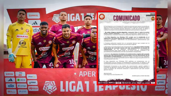Los Chankas rechaza versiones sobre resta de puntos por licencia de su DT: “El club cumple el reglamento”