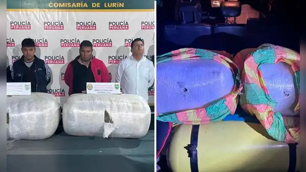Suboficial y exintegrante de la Fuerza Aérea del Perú fueron detenidos transportando más de 50 kilos de marihuana