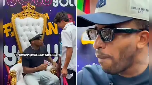 Jefferson Farfán ilusiona a joven de Huánuco y le regala unas zapatillas, pero él revela que no le dio nada: "No pagó"
