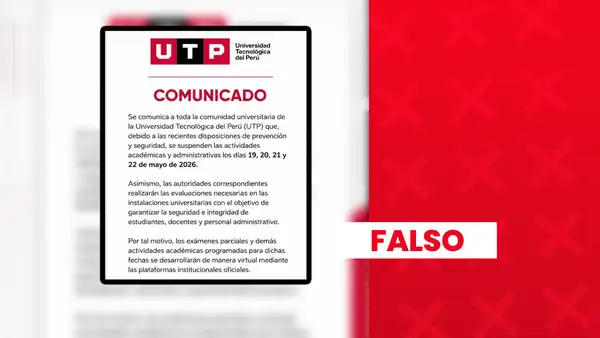 Es falso que la UTP Ica haya decidido suspender sus actividades por cuatro días tras sismo de 6,1 que remeció Ia ciudad