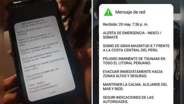 Usuarios reportan extraña alerta de Sismate sobre sismo de magnitud 8,7 y tsunami en costas peruanas: sistema habría sido vulnerado