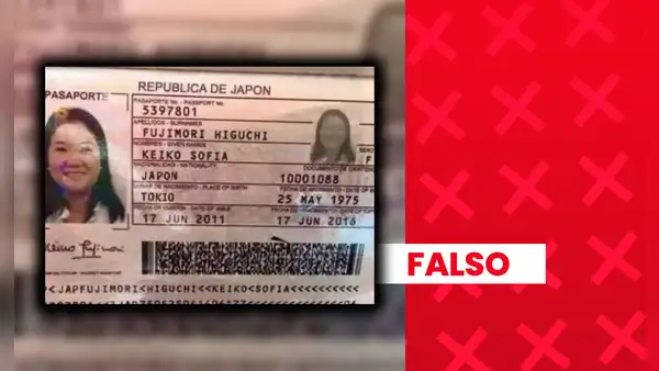 Es falsa la imagen del supuesto pasaporte japonés de Keiko Fujimori