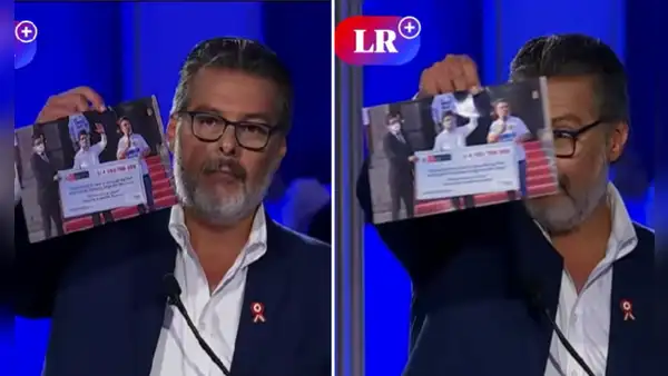 Llaman la atención al médico José Recoba de Fuerza Popular por mostrar una foto de Pedro Castillo durante el debate