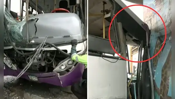 Bus del corredor Morado chocó contra columna del Metro 1 de Lima: accidente dejó 8 heridos