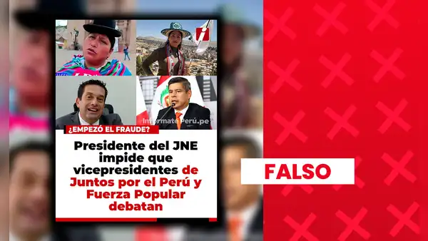 Es falso que el JNE haya impedido el debate entre candidatos a la vicepresidencia de Juntos por el Perú y Fuerza Popular