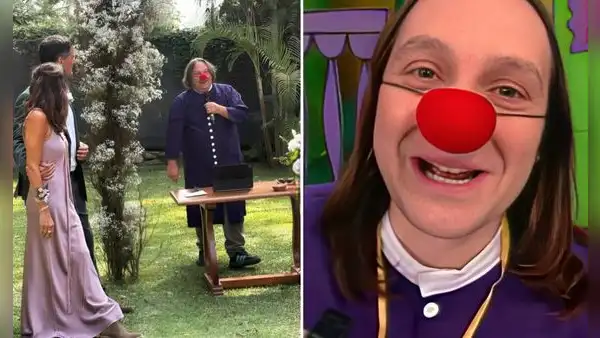 Actor Gonzalo Torres sorprende al aparecer como Gonzalete en boda y casar a una pareja: "El curita finalmente casó"