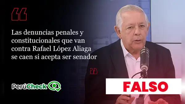 Es falso que las denuncias contra Rafael López Aliaga “se caigan” ni bien asuma como senador, como indicó Javier Cipriani, diputado electo de Renovación Popular