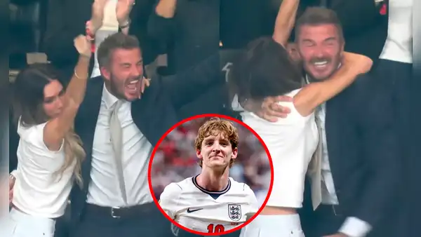 Así fue la eufórica celebración de Victoria y David Beckham tras gol del inglés Anthony Gordon en el Argentina vs Inglaterra