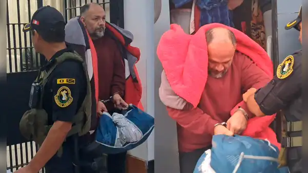 ¡Enmarrocado y totalmente desencajado! Así fue el traslado de Jackson Mora al penal Ancón 1 junto a otros detenidos