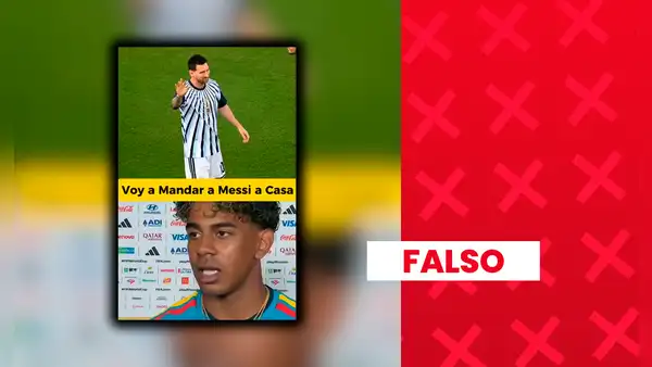 Es falso el video en el que Lamine Yamal afirma "voy a mandar a Messi a casa" antes de la final del Mundial 2026: la voz fue generada con IA