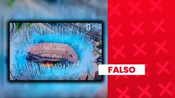 Es falso que el video de los fuegos artificiales en la celebración de España por el Mundial muestre los colores de Argentina