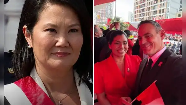 Mark Vito hace inesperada aparición junto a su novia Leslie Echevarría en cena de gala de Keiko Fujimori y desfile militar