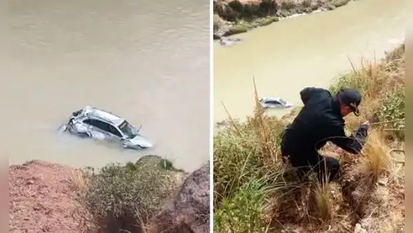 Pareja de esposos cae a bordo de su auto al río Mantaro tras despistarse en la Carretera Central
