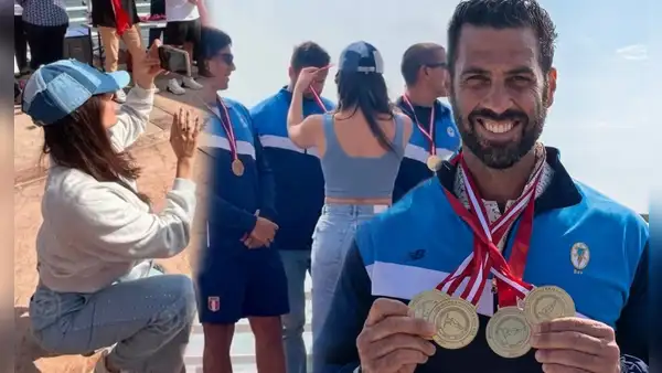 Maju Mantilla reaparece junto a Gustavo Salcedo y causa revuelo al entregarle un premio en evento deportivo