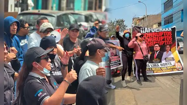 Trabajadores de tres sindicatos protestan contra la Diris Lima Norte por pagos pendientes desde hace 5 meses
