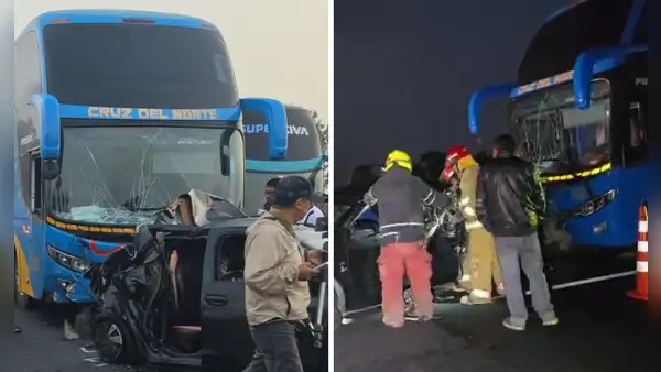 Tragedia en la Panamericana Norte: 2 muertos deja choque entre bus interprovincial y auto colectivo