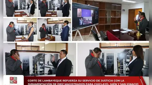 Corte de Lambayeque juramenta a diez magistrados para Chiclayo, Jaén y San Ignacio