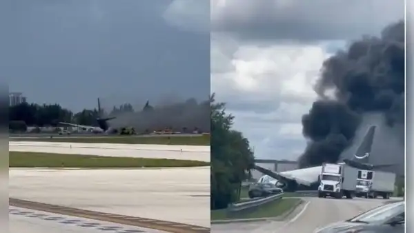 Avión de carga de Amazon se despista en el aeropuerto de Miami y deja al menos cinco muertos