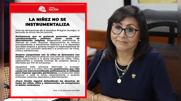 Ahora Nación rechaza acusación de discriminación religiosa de Jáuregui: "No aceptaremos que la niñez sea instrumentalizada"