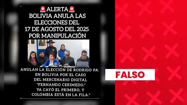 Es falso que las elecciones de Bolivia hayan sido anuladas por el caso Fernando Cerimedo