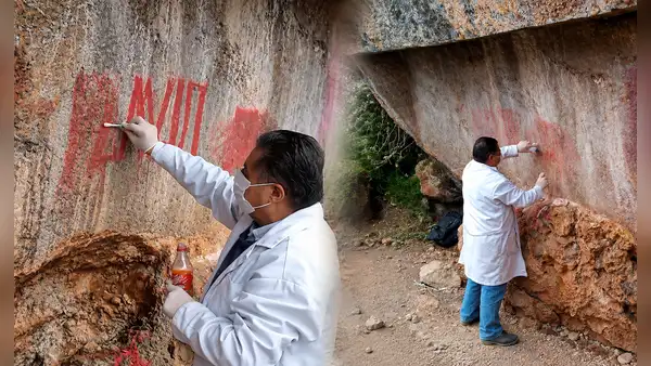 Atentado en Sacsayhuamán: desconocidos dañan con pintura roja y rosada una roca labrada de Lanlacuyoq