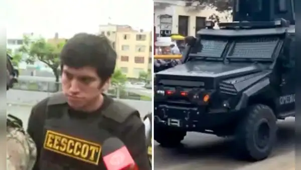 "Jhonsson Pulpo" llega a la sede policial Grecco a bordo de "La Bestia", vehículo del SUAT, en Cercado de Lima