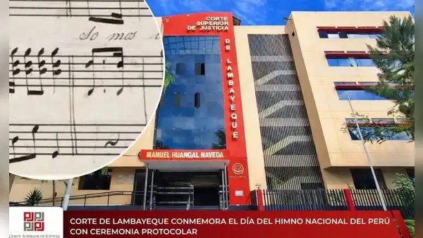 Corte de Lambayeque conmemora el Día del Himno Nacional del Perú con ceremonia protocolar