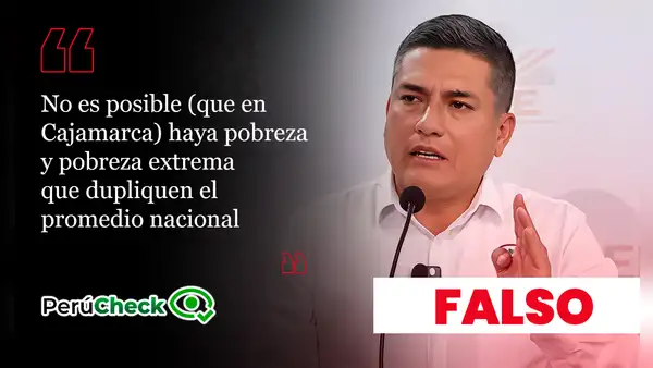 Es falso que la pobreza y la pobreza extrema de Cajamarca dupliquen el promedio nacional, como afirmó el candidato Moisés Gonzáles