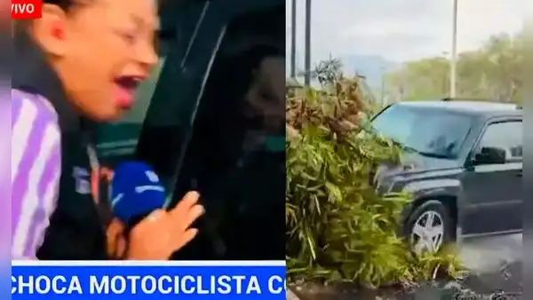 Atropellan a reportera y camarógrafo en pleno programa EN VIVO y genera conmoción: terrible hecho quedó grabado en video