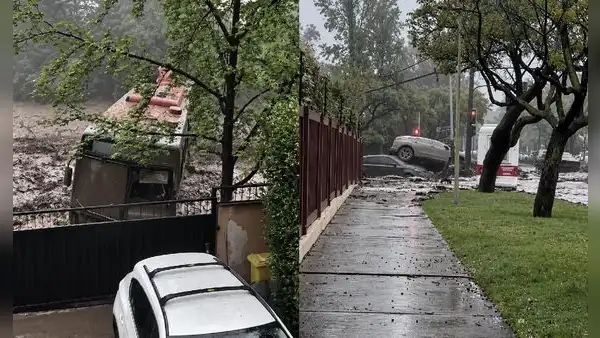 Aluvión golpea Santiago de Chile y deja calles inundadas, vehículos arrastrados y centros médicos afectados