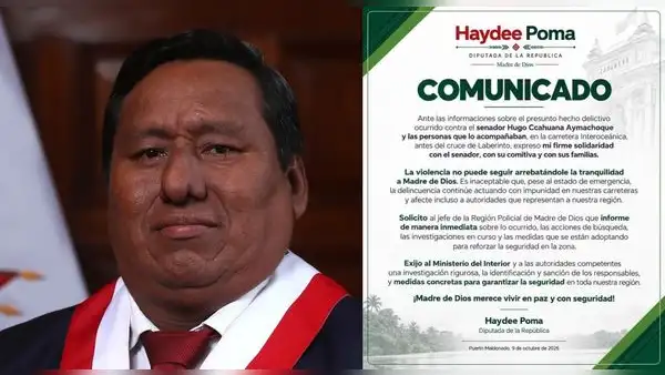 ¡Nadie está a salvo!: Asaltan a senador Hugo Ccahuana y a su comitiva en Madre de Dios