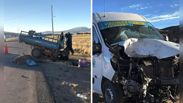 Tragedia en Puno: chofer y pareja de esposos mueren en choque entre minivan y motocarga en vía Juliaca-Capachica