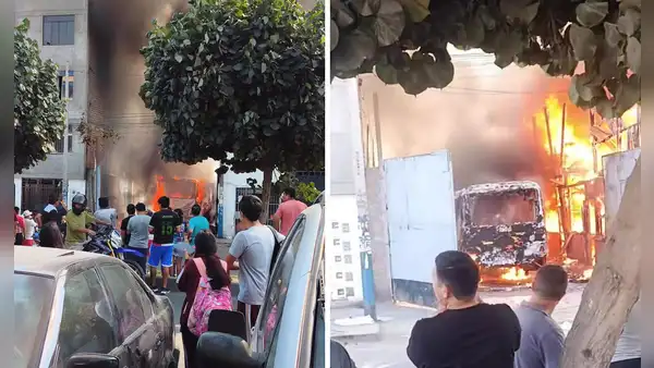 Incendio en Santa Anita: fuego consume bus de transporte público cerca del mercado Andahuaylas