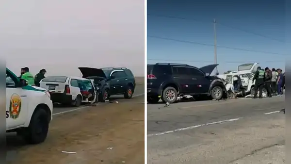 Tragedia en la Panamericana Sur: cinco muertos deja un choque frontal entre camioneta y auto en Ica